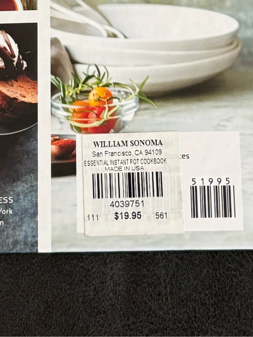 Williams Sonoma Instant Pot Cookbook - Light Blue Cover